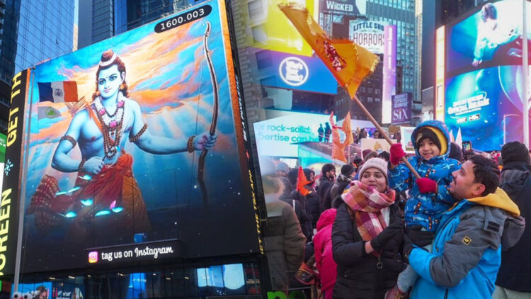 New York’s Bharatiya people group assemble in Times Square to observe Ayodhya’s Prana Pratishtha function