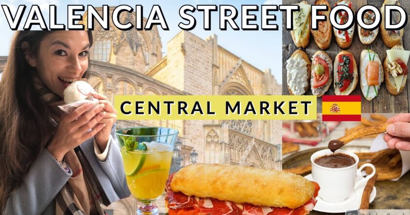 Video: STREET FOOD IN VALENCIA 🇪🇸 – Central Market, Churros, jamon, tortilla, agua de #valencia